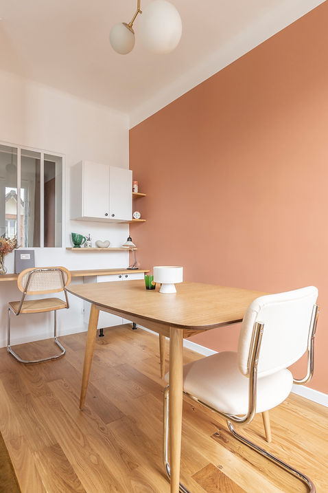Salle a manger bureau bois appartement Colombes