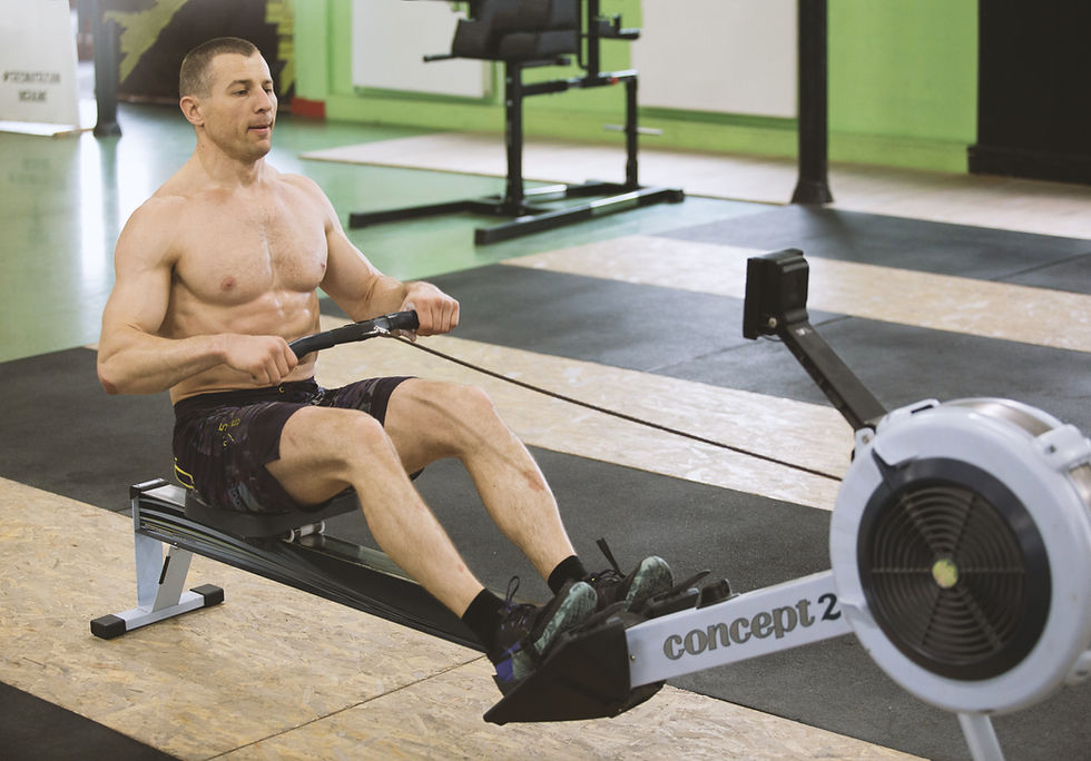 Man Working Out on a Machine