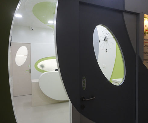 Interior view with modern design, clean lines and natural light
