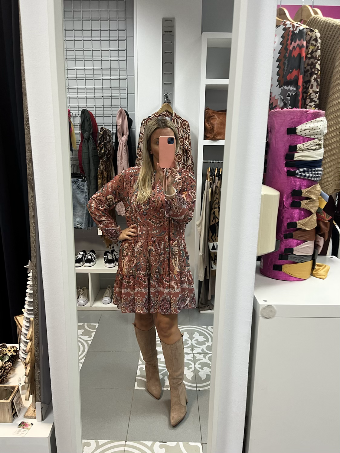 Vestido pink folk