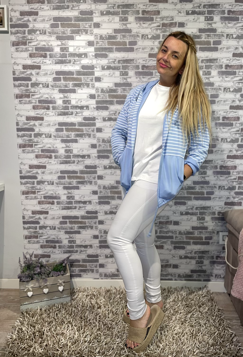 Chaqueta rallas blue