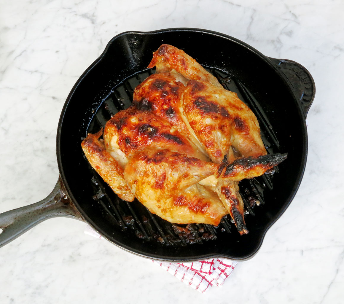 Grilled spatchcocked chicken in 30 minutes