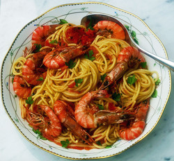 Spaghetti agli scampi (prawns)