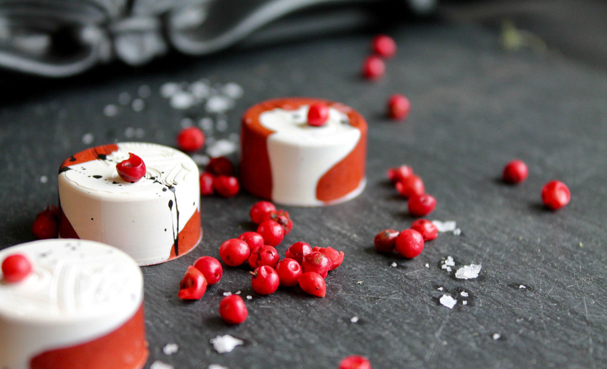 CocoaMo salt and pepper bon bon.