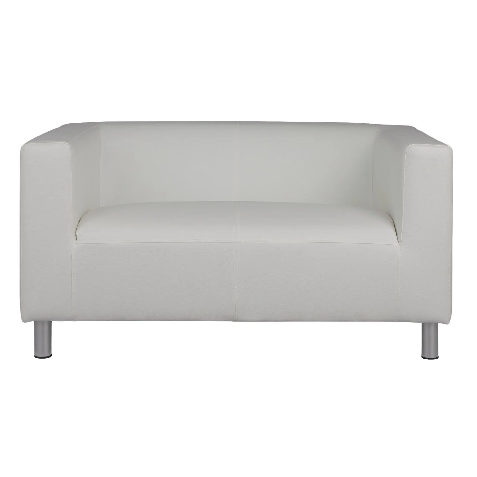 White 2 Seater Leather Sofa Oblique Display Cont