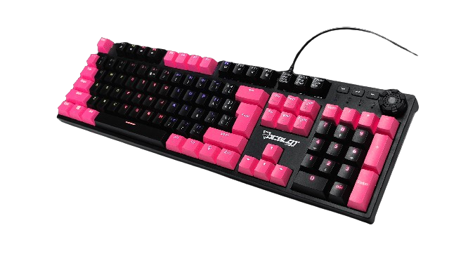Miniatura: Teclado Gamer Ocelot Gaming OGMK04, Mecánico RGB, Alámbrico, Negro/Magenta