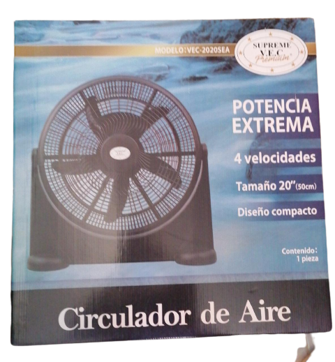 Miniatura: Ventilador Supreme V.E.C. Premium, 4 Velocidades, 20", Negro