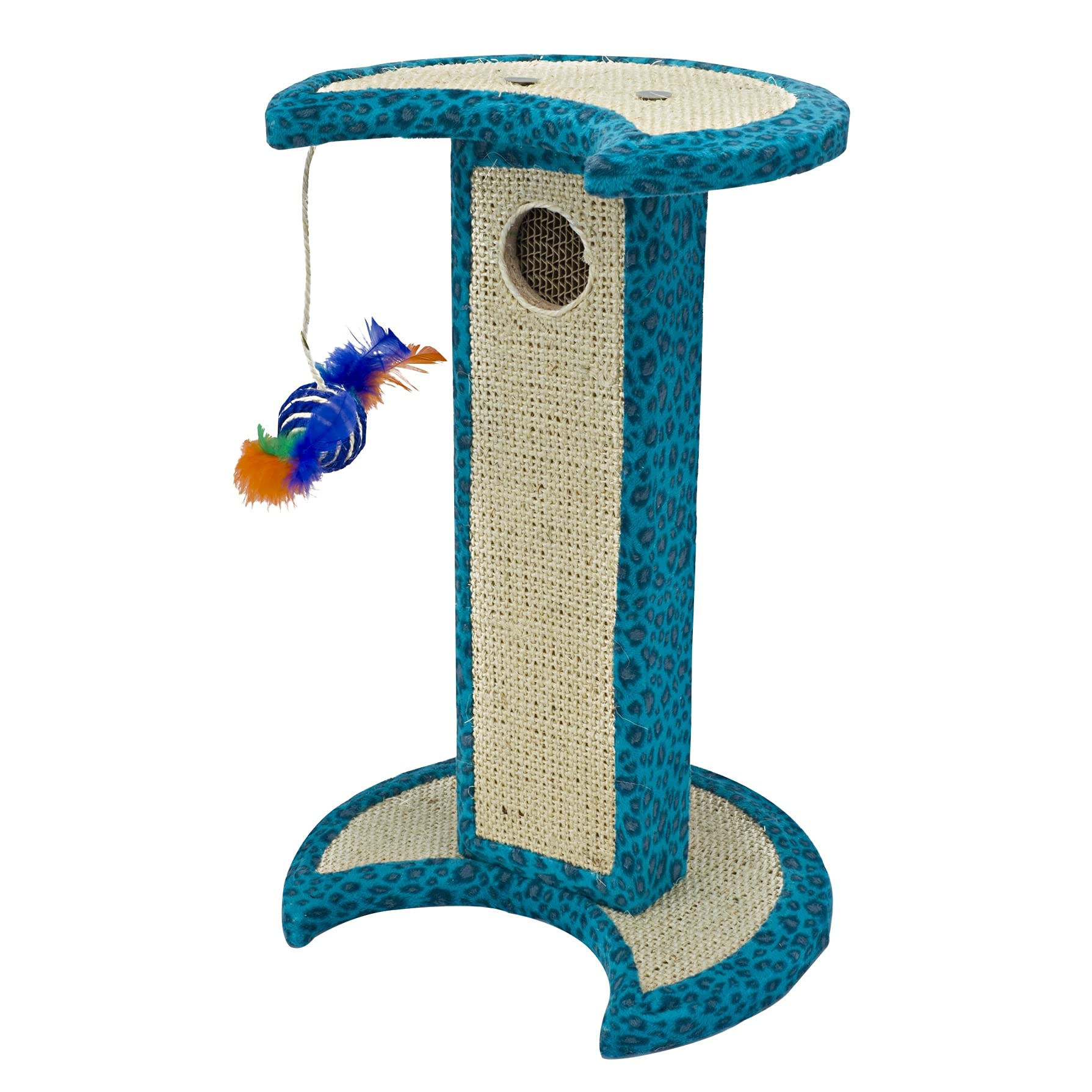 Penn Plax Arbre à chat imprimé jungle Turquoise