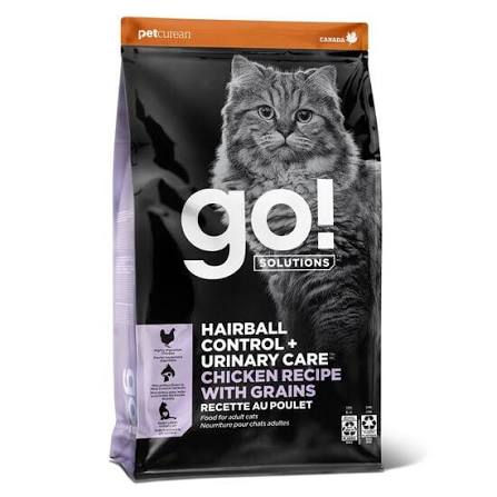 Petcurean Go Hairball Control + Soin urinaire – Recette au poulet avec céréales