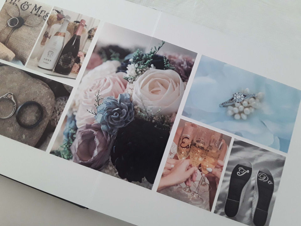 bridal accessories photo album spread