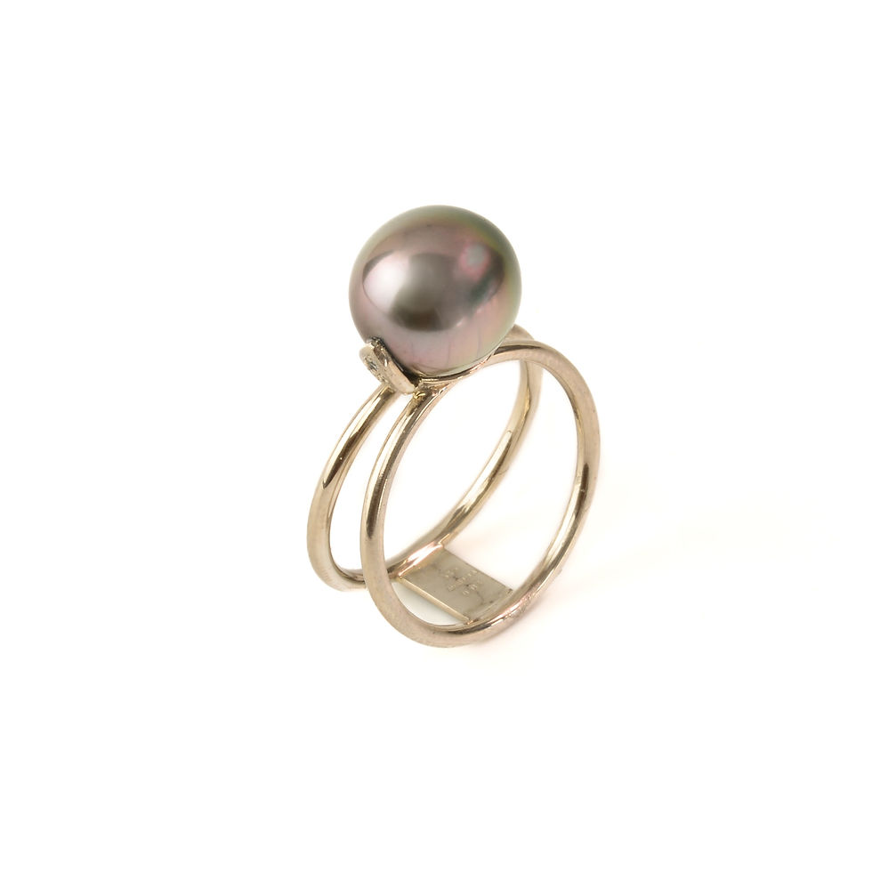 Miniaturbild: Weißgold Ring mit Tahitiperle, Tahitiperlenschmuck