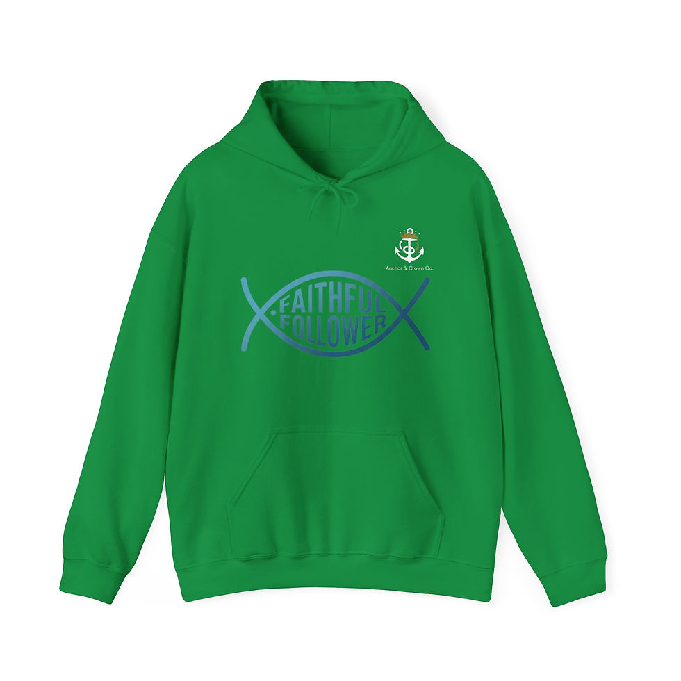 Thumbnail: Faithful Follower Unisex Hooded Sweatshirt - Inspirational Christian Bible 