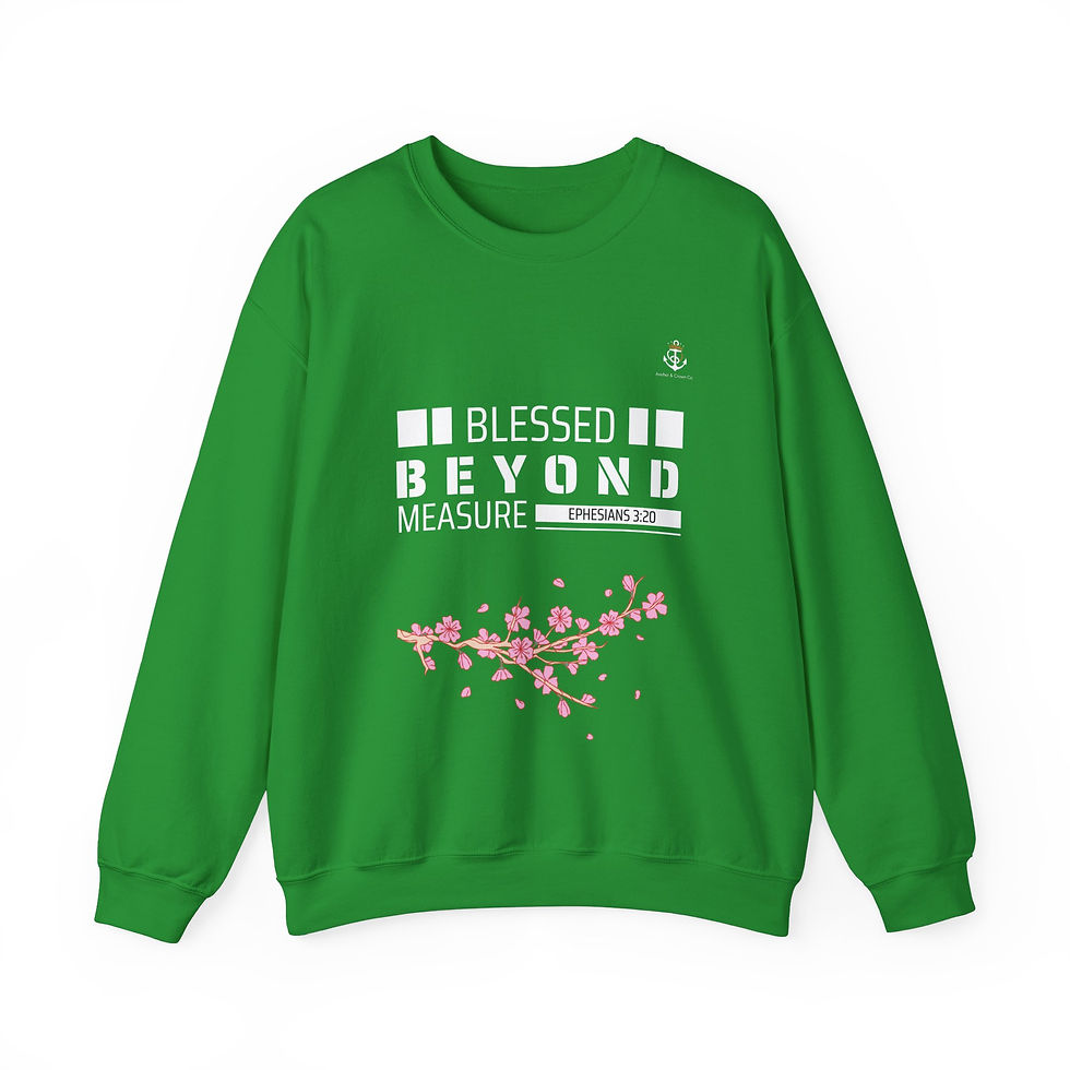 Thumbnail: Blessed Beyond Measure Crewneck Sweatshirt - Unisex Heavy Blend™ -Bible verse