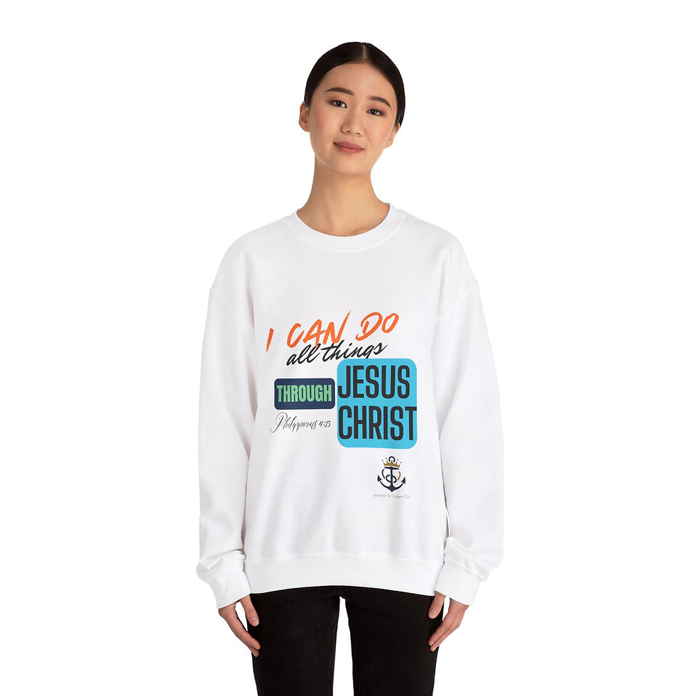 Thumbnail: Inspirational Jesus Christ Sweatshirt - I Can Do All Things