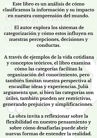 Categorizar: el arte de crear y expandir categorías