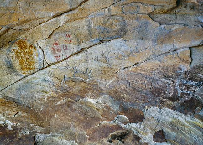 photo of rock art in alcove in Calf Creek Canyon, Escalante Canyons, Grand Staircase - Escalante National Monument. 