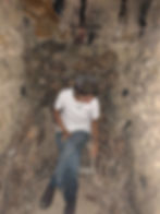 heres a picture of me with some bones. boots drenched in water.