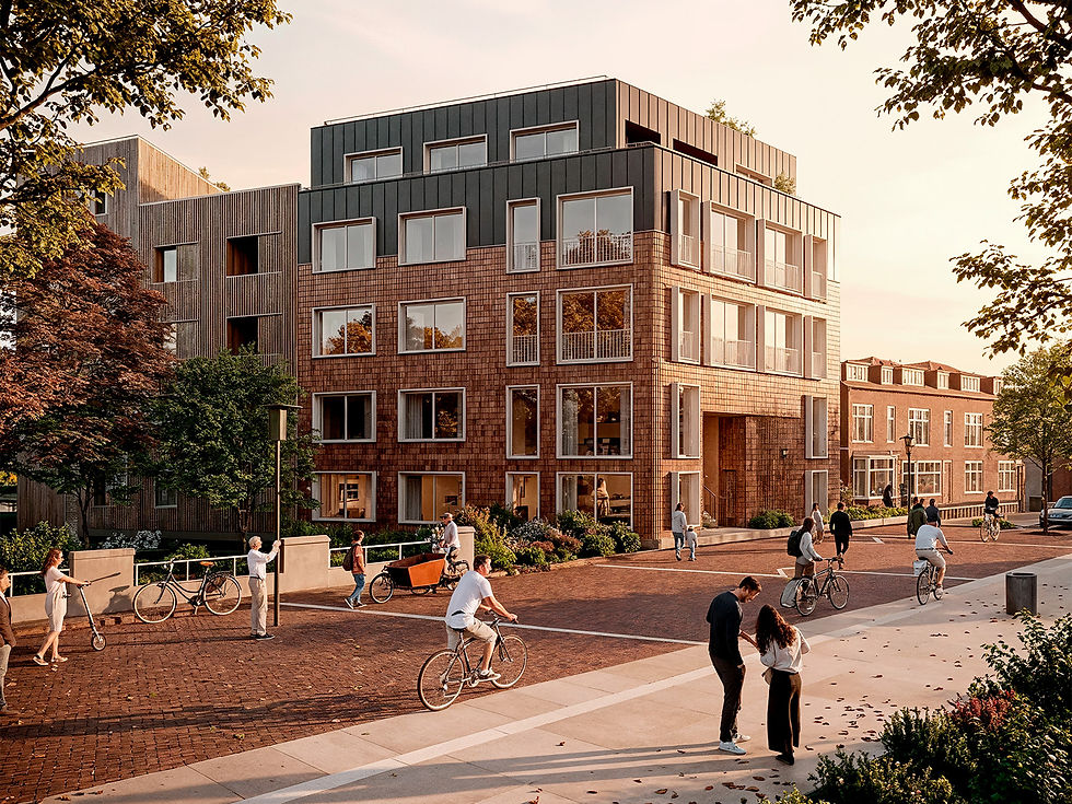 Hof van Renaud – Nieuwbouw, una pieza de vivienda colectiva en el centro de Delft