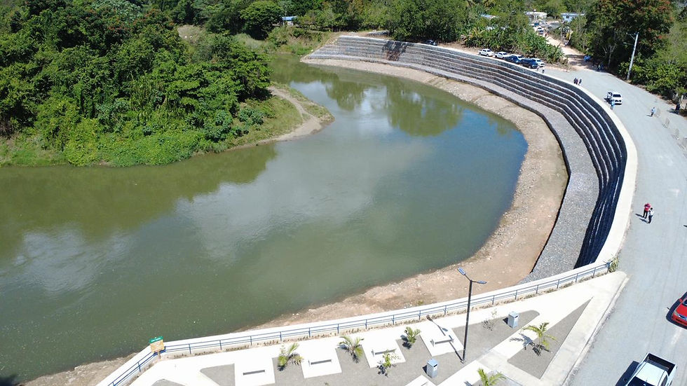 Inauguran construcción del muro de gaviones y adecuación del río Yuna, República Dominicana