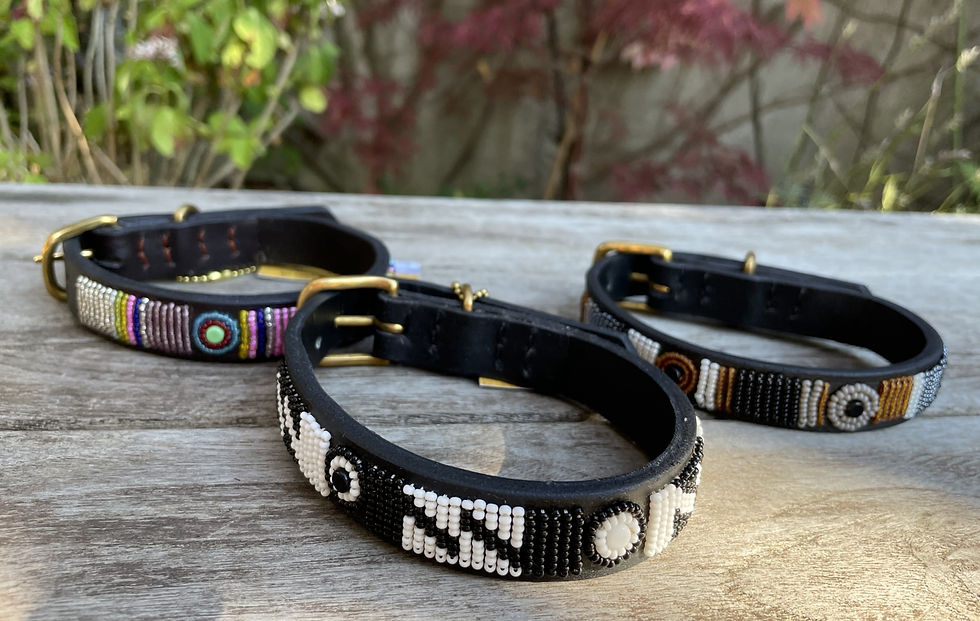 Miniaturbild: Hundehalsband mit Perlen - Ebony&Ivory