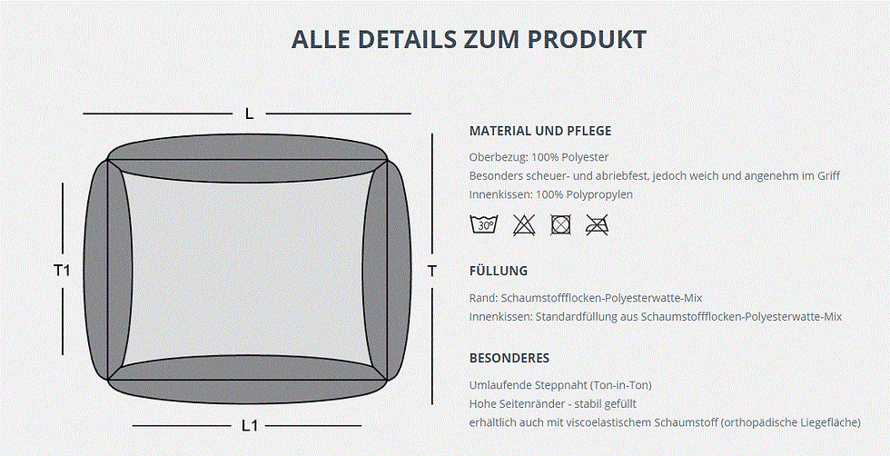 Miniaturbild: Hundebett Dreamer Cordline Materialien