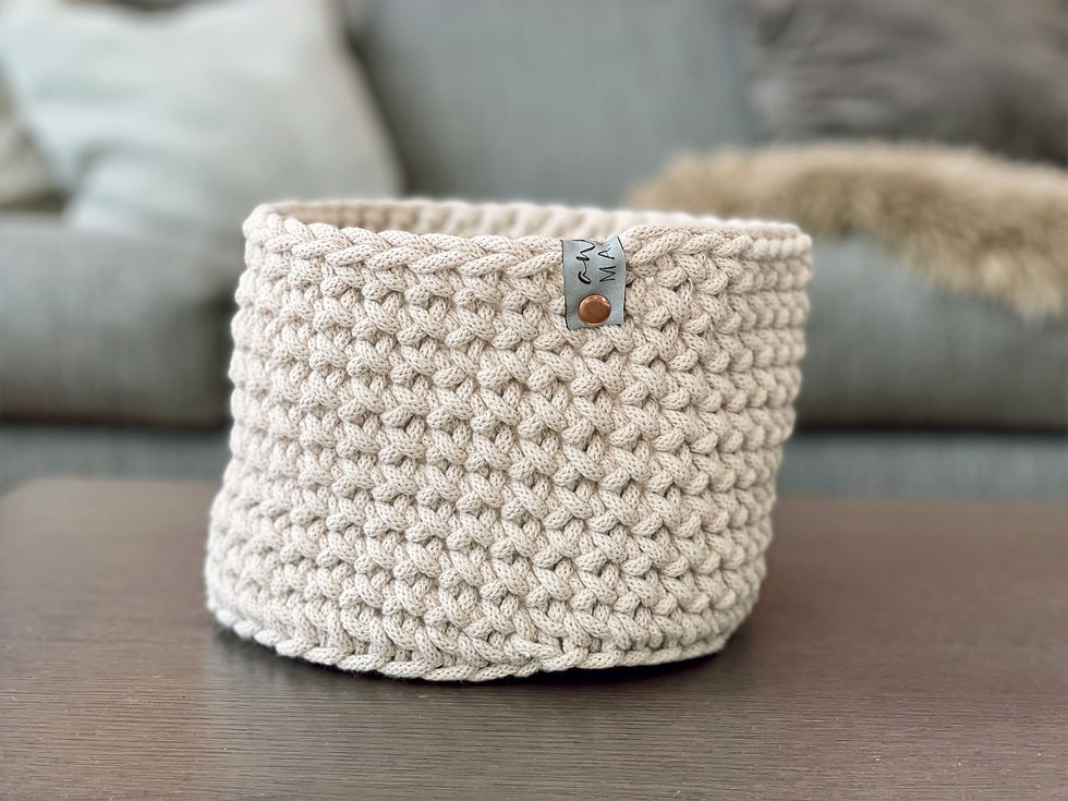 Miniaturbild: Aufbewahrungskorb beige gehäkelt