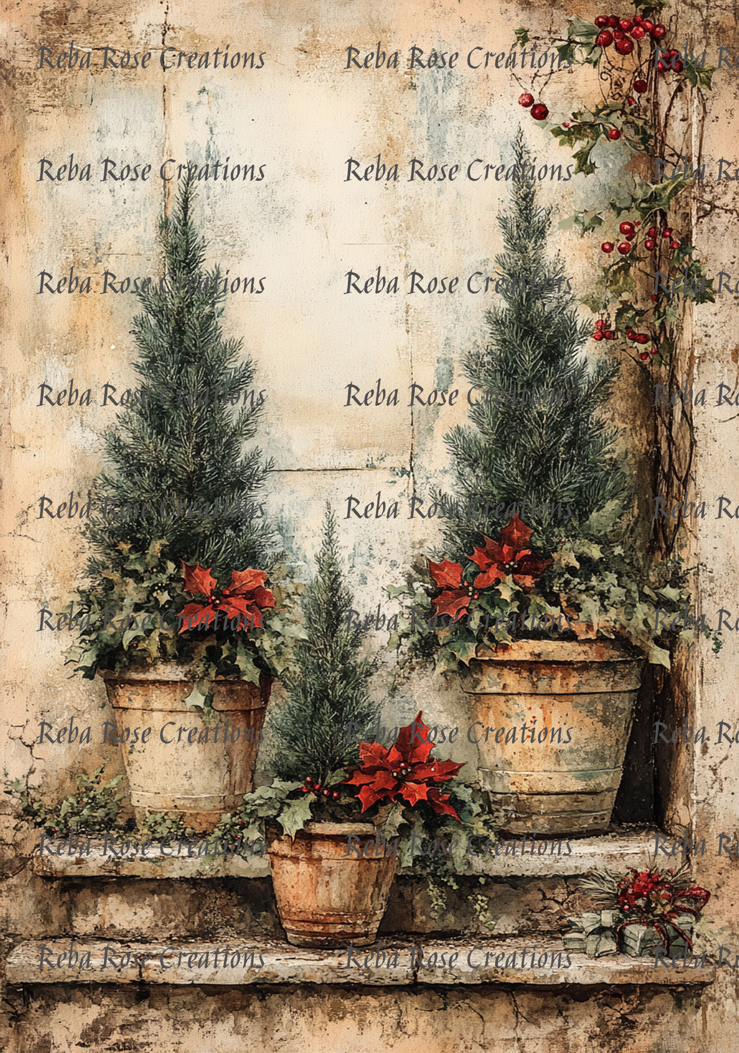 1348-Christmas Potted Topiary