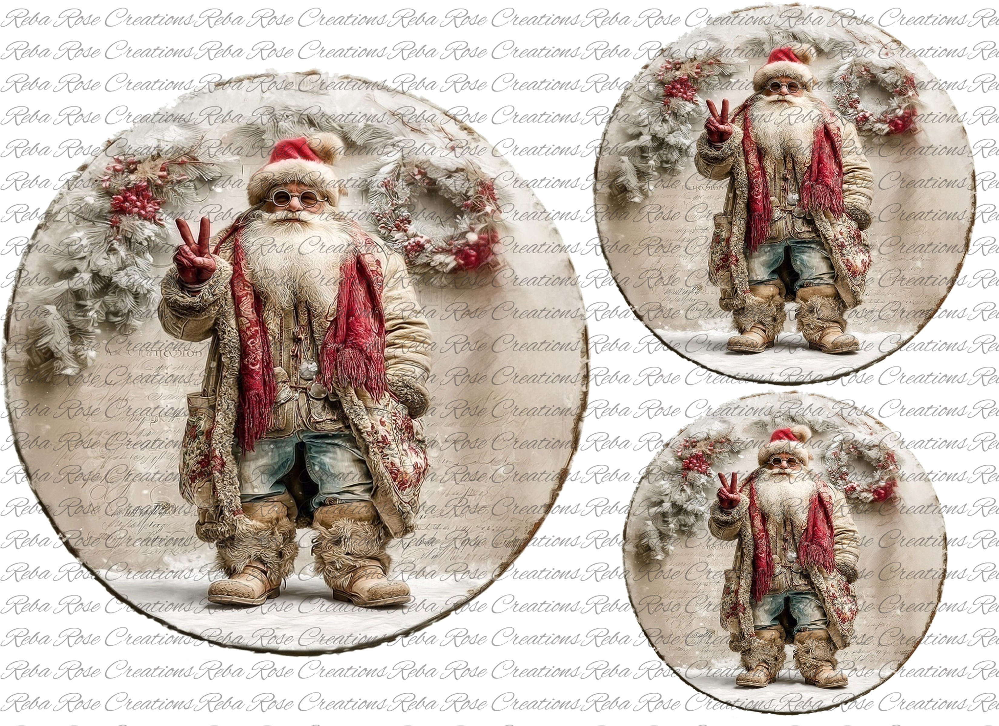 2314-Circle Hippie Santa