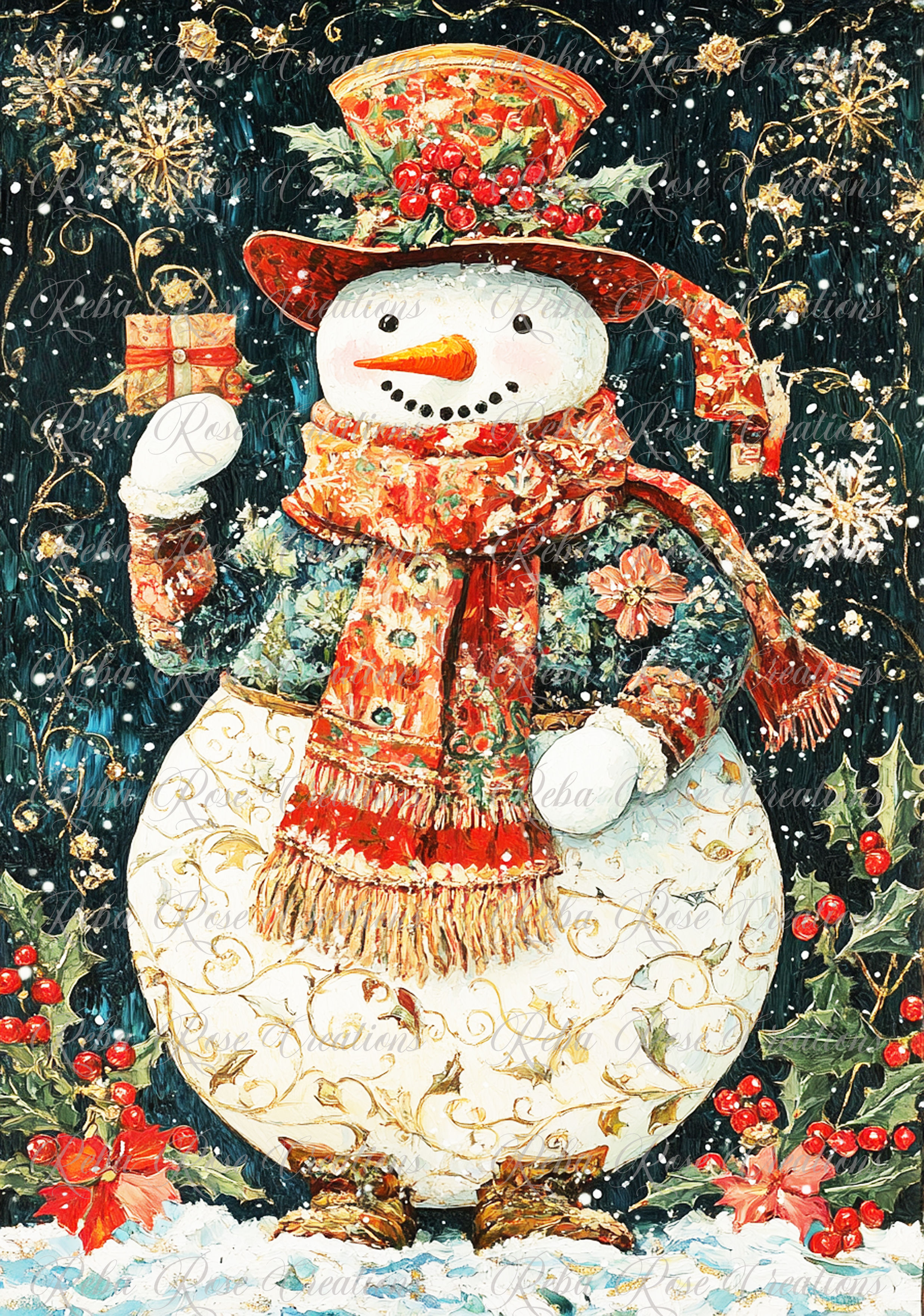 1398-Decorated Snowman