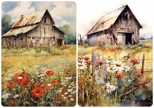 0521 - Old Rugged Barns | Reba Rose CreationsA4 Rice Paper 11.75 x 8 ...