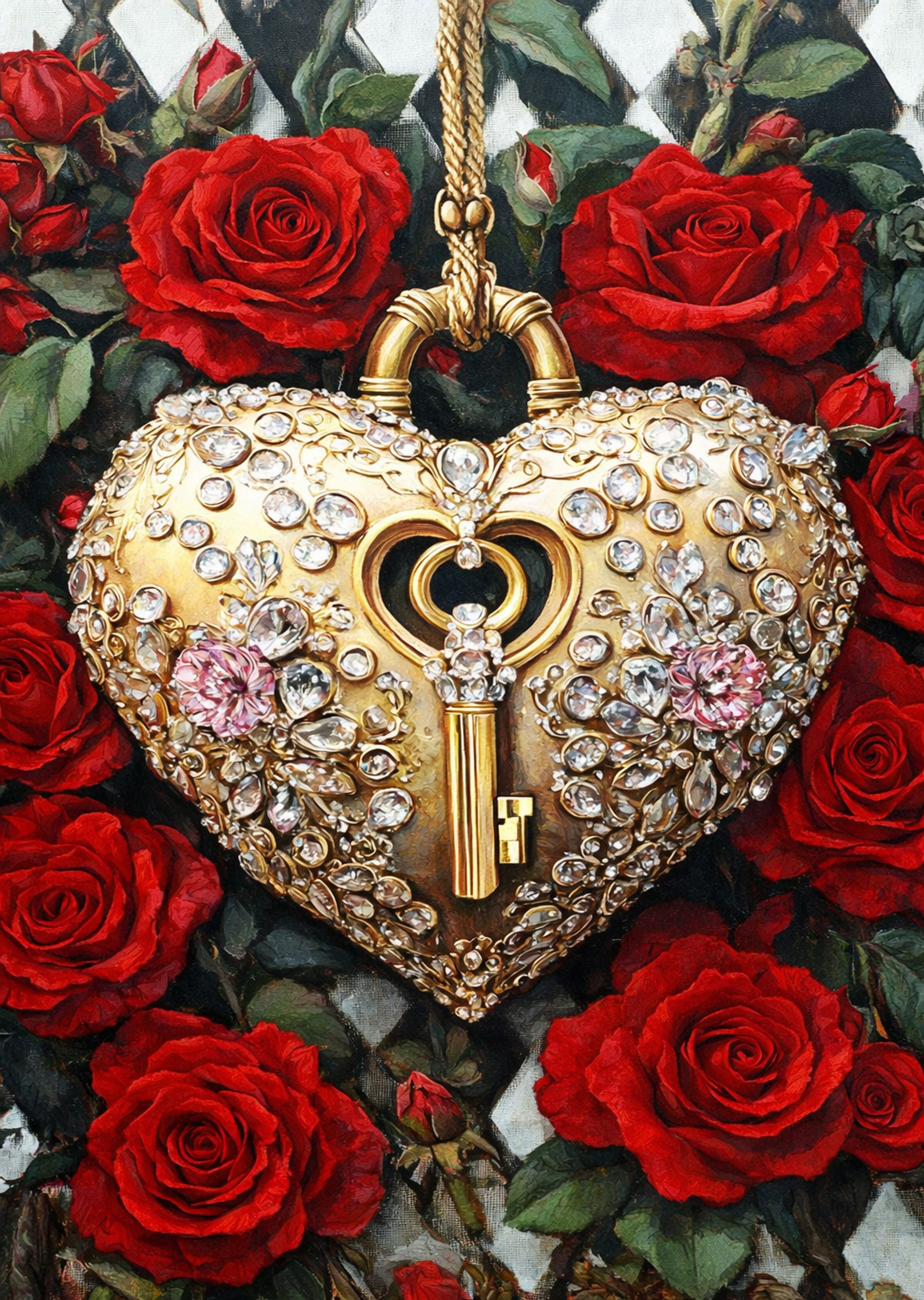 VP-91-Heart Locket with Red Roses