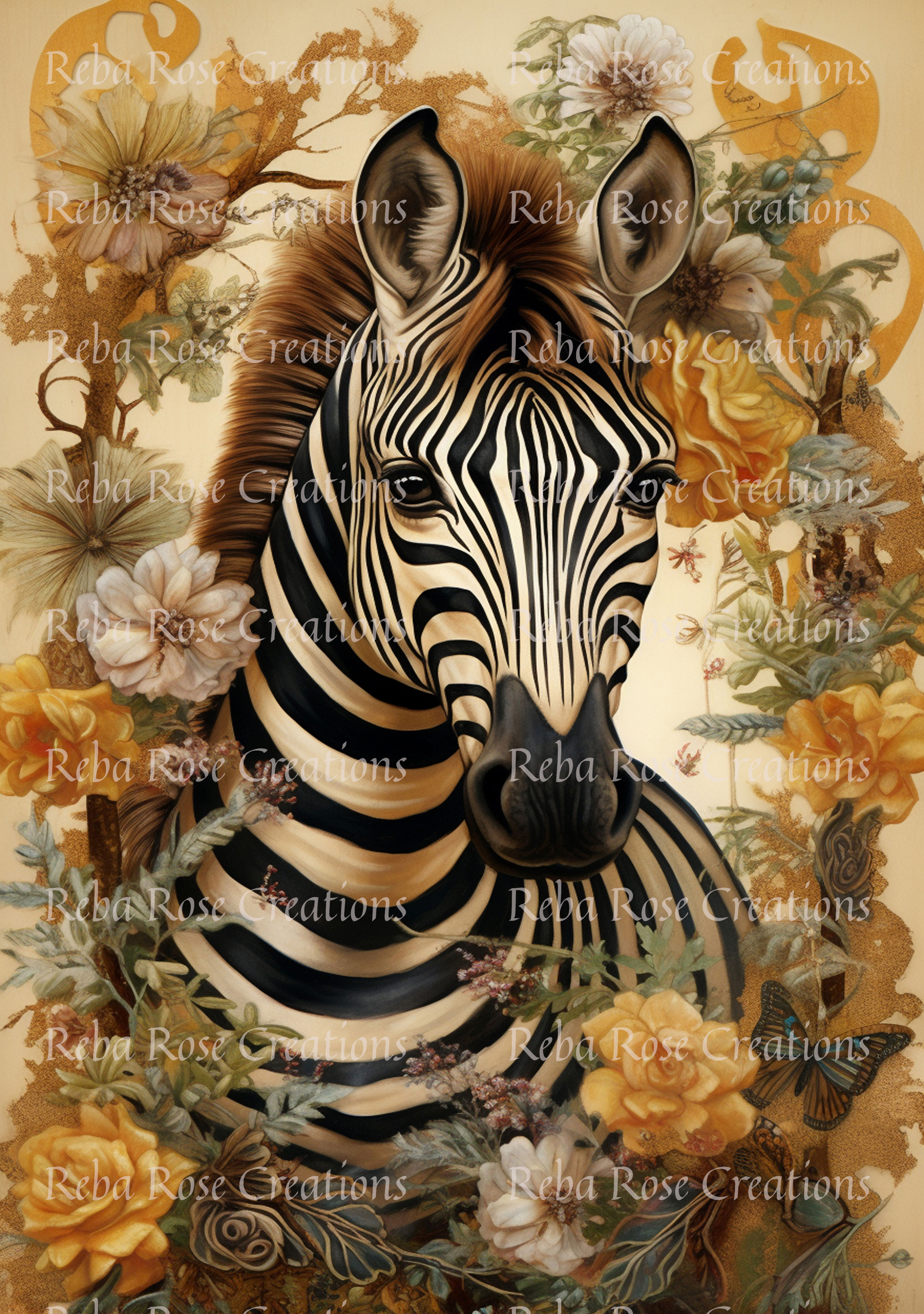 A3 - 07 - Floral Zebra