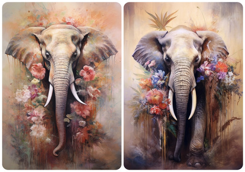 0532 - Boho Elephants | Reba Rose CreationsA4 Rice Paper 11.75 x 8 ...