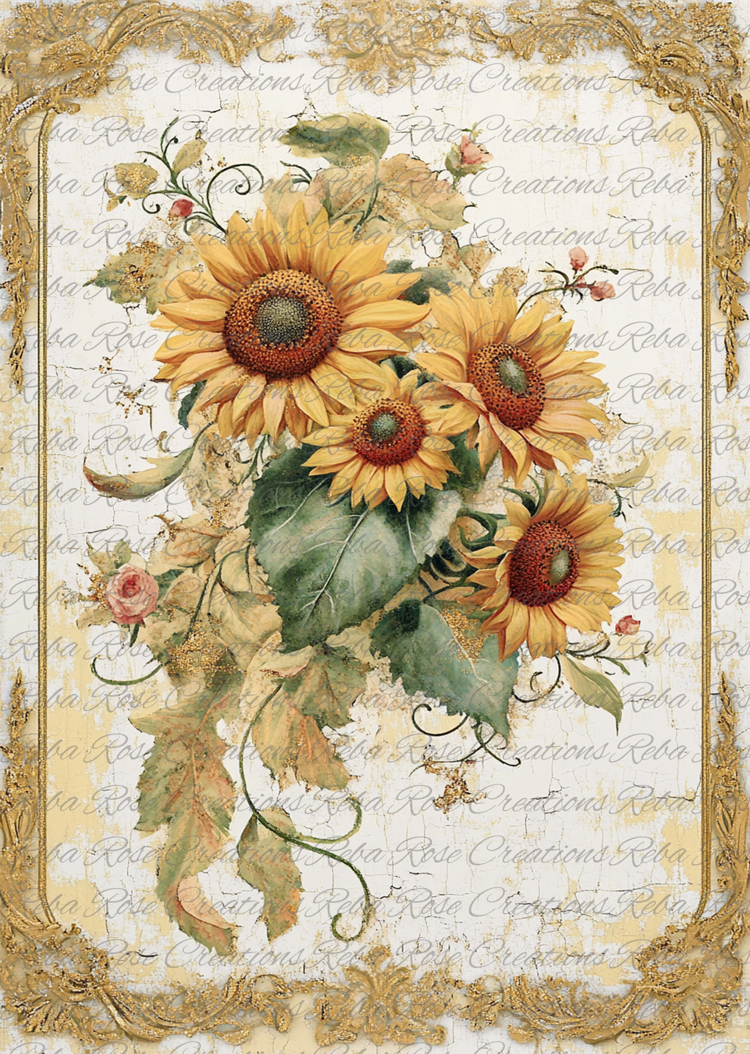1782-Sunflower Rococo Spray