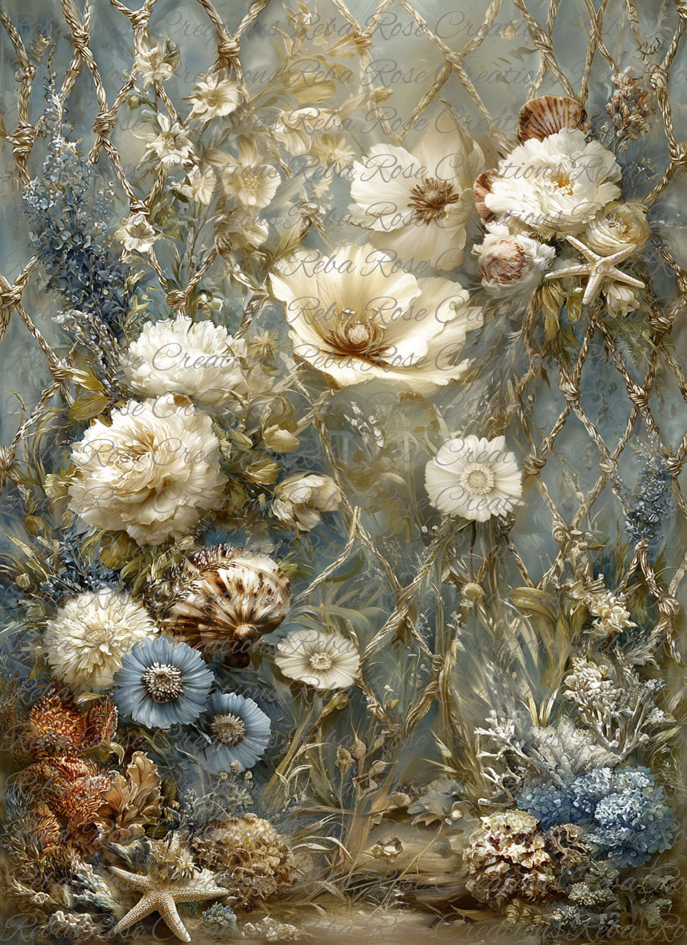 2578-The Sea Garden Background Flowers