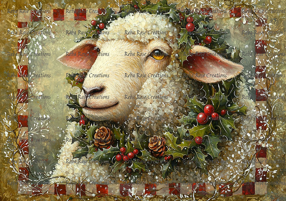 1336-Primitive Christmas Sheep