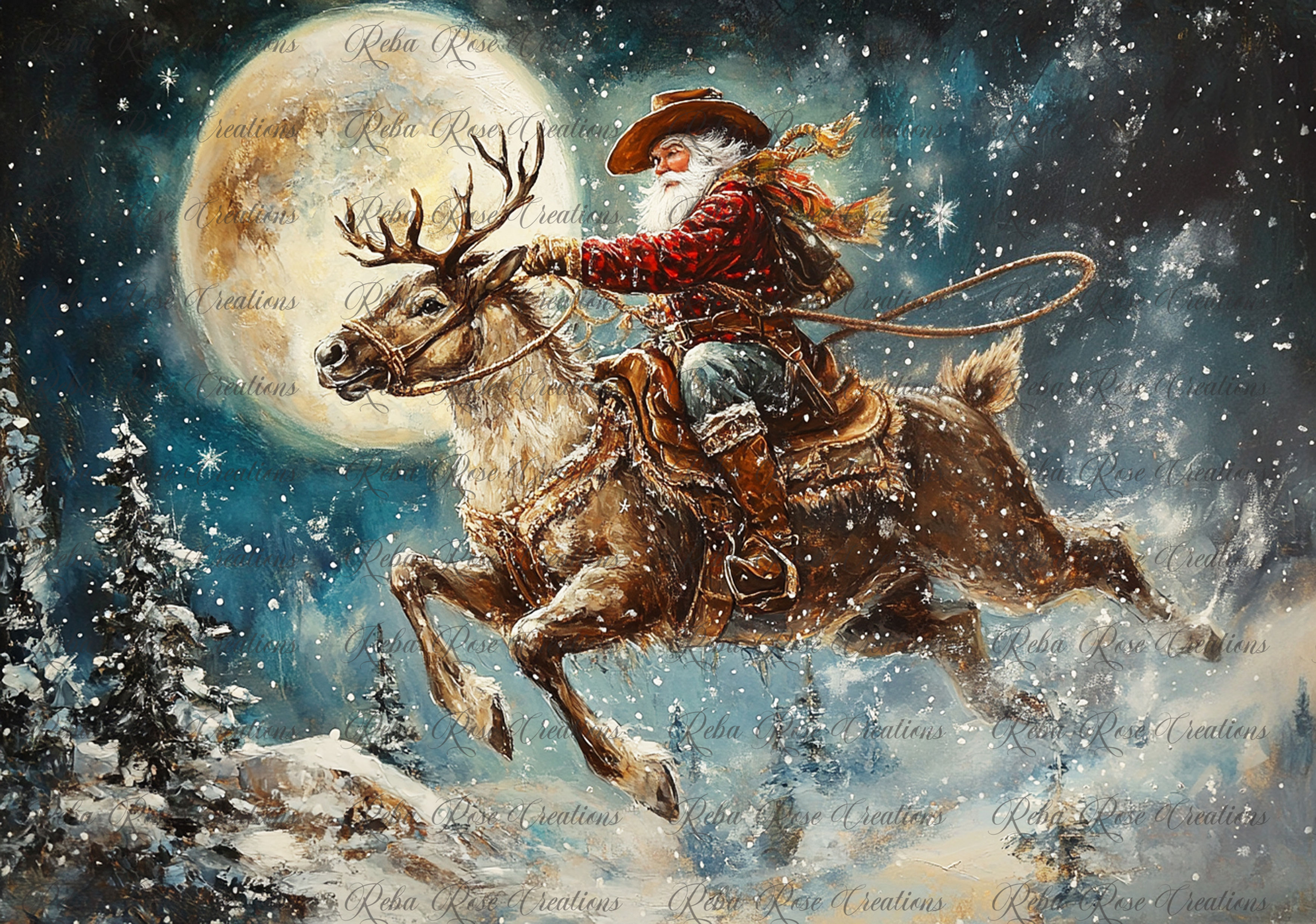 1402-Cowboy Santa- Midnight Ride