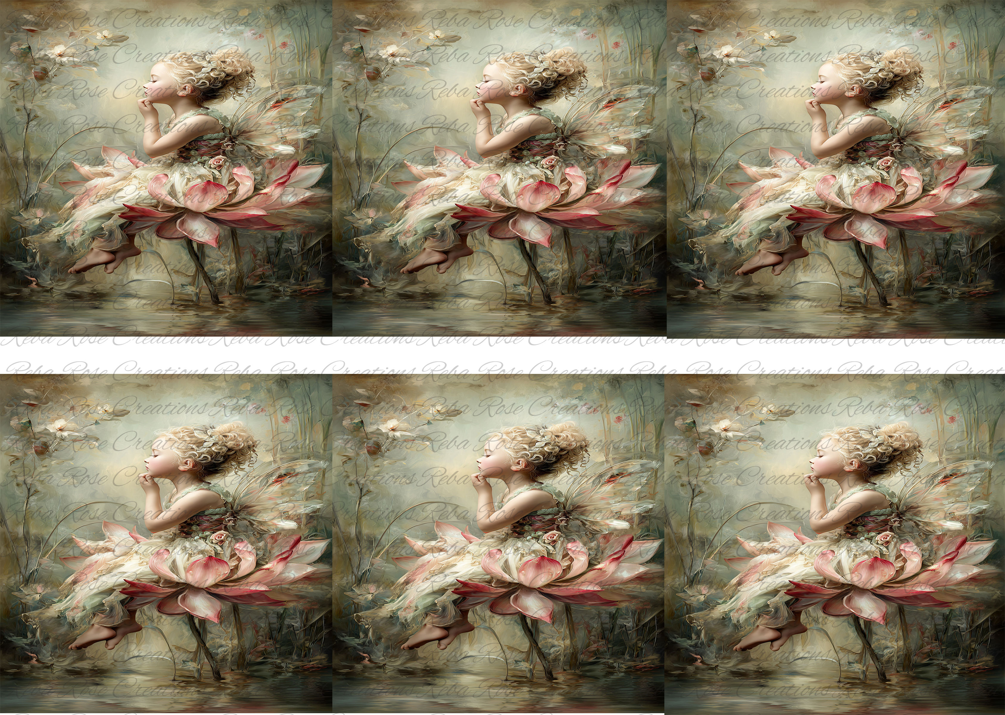 2558-Lotus Fairy Coasters