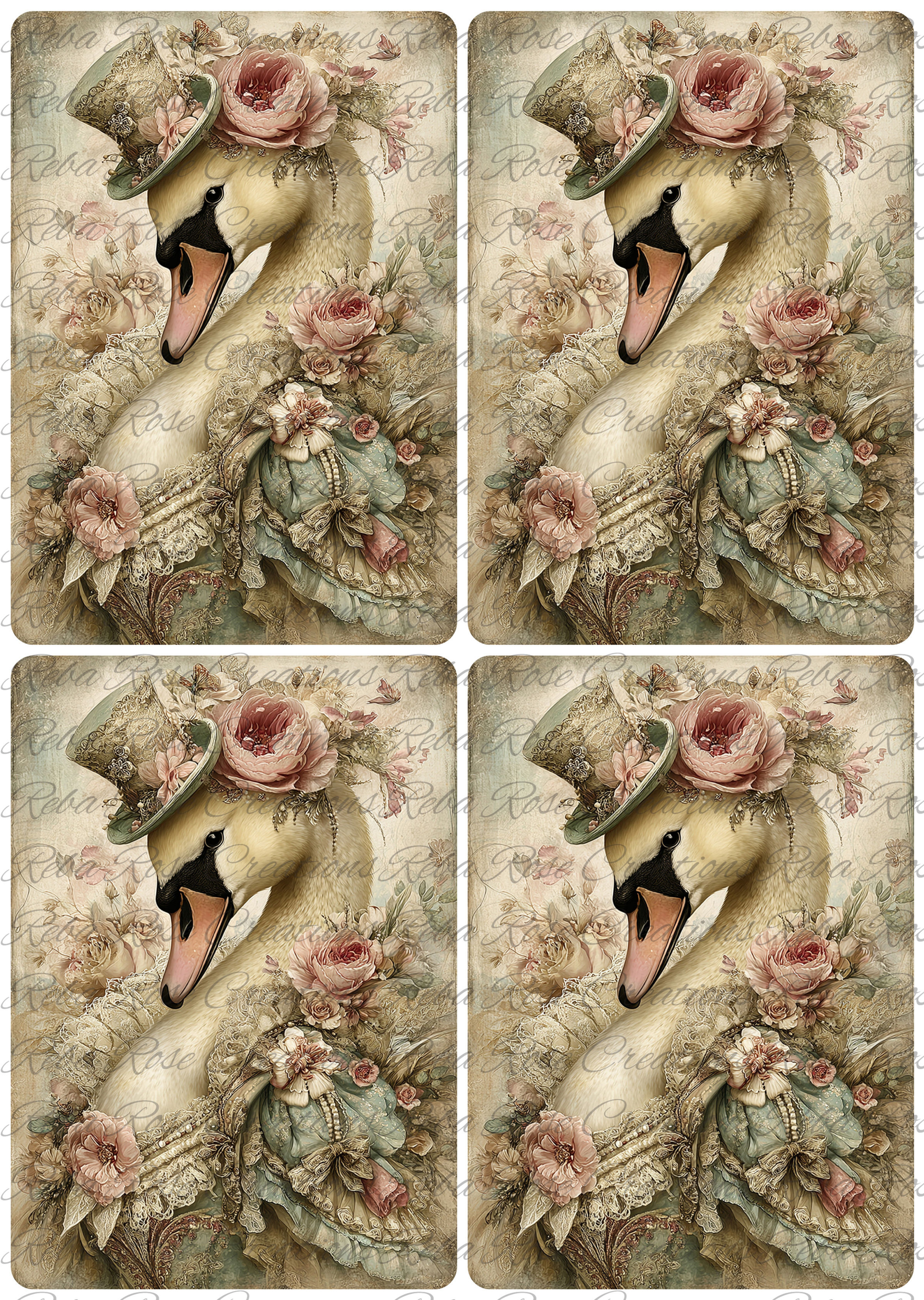2563-Easter Whimsy Swan 4 Sq