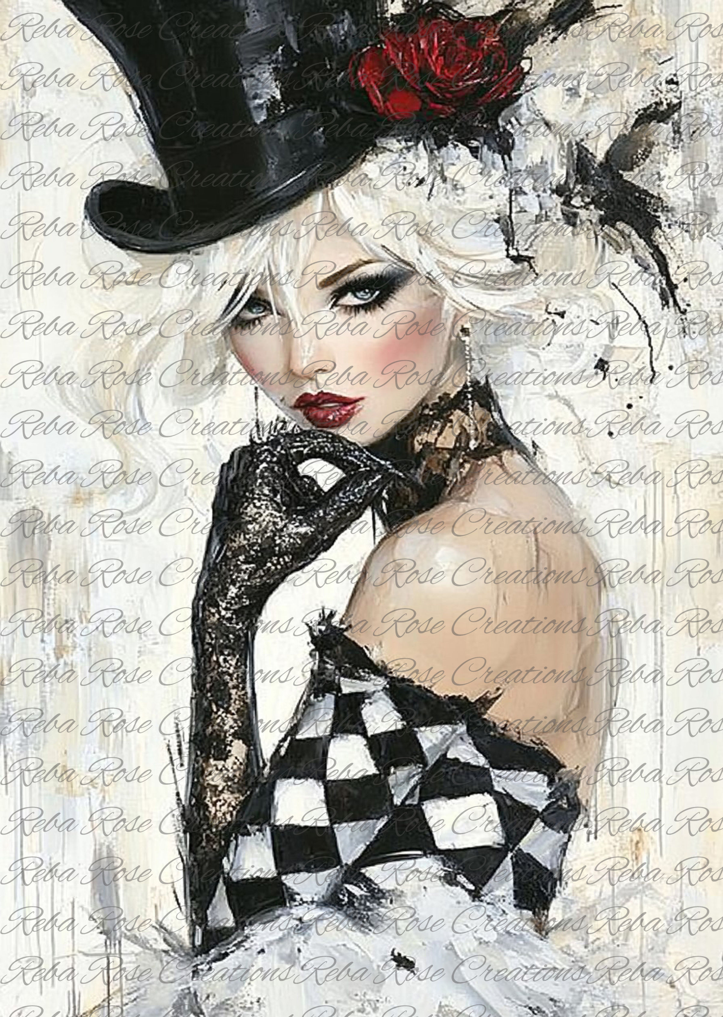 A3-238-Classy Harlequin Portrait