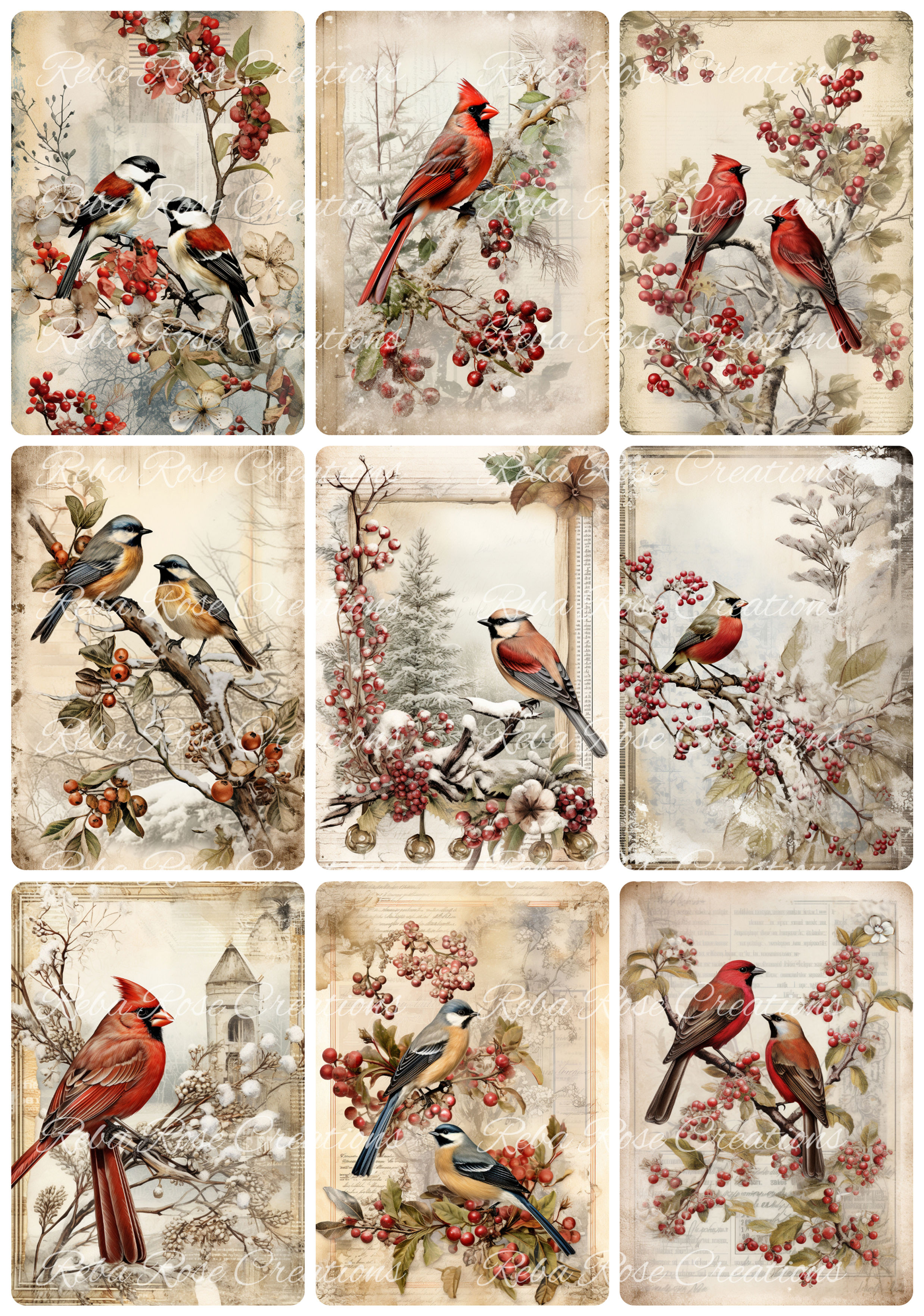 0793 - Winter Birds 9 SQ