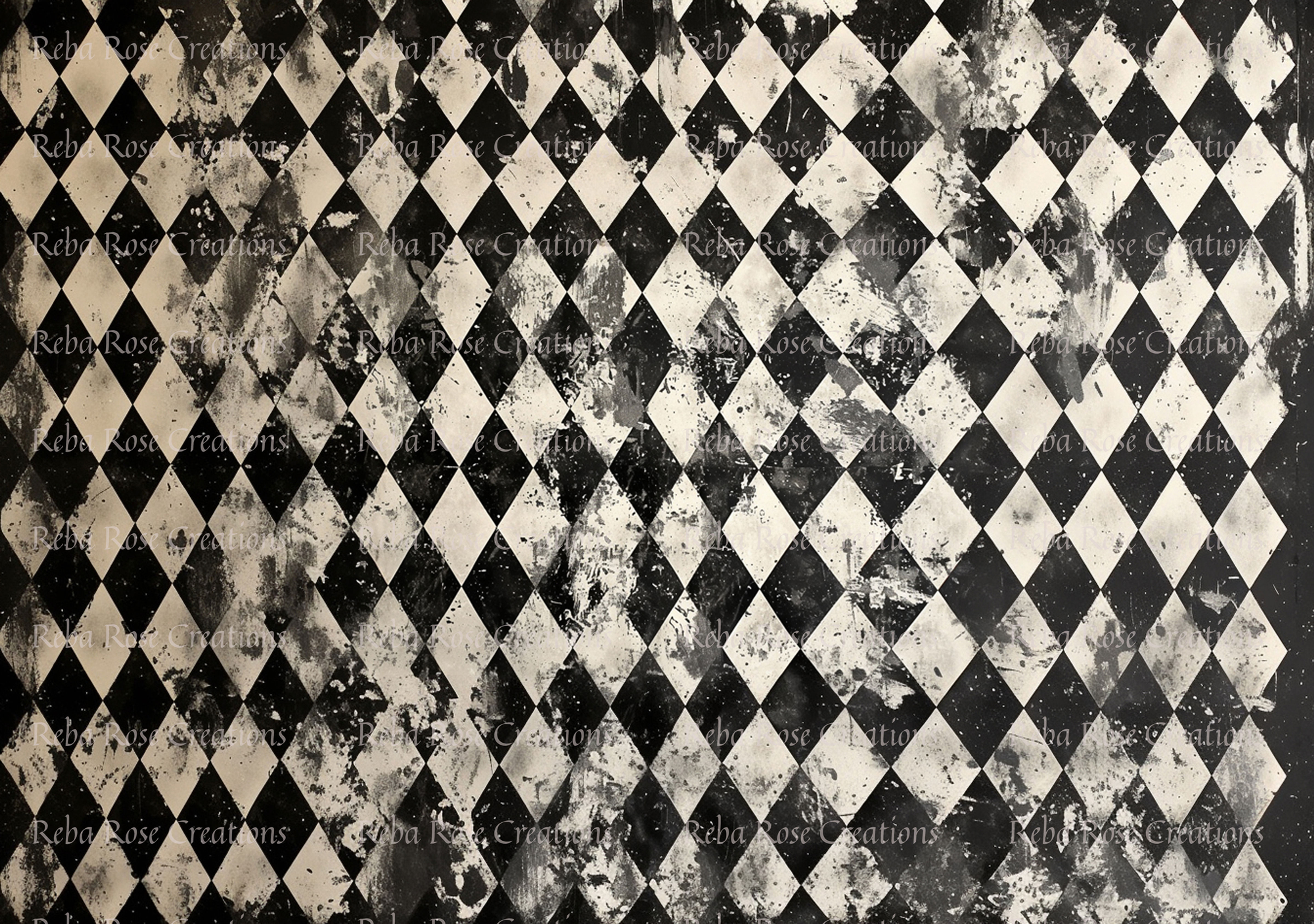 A3-38-Distressed Harlequin Pattern