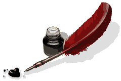 encrier avec une plume
