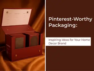 Pinterest flat lay of home decor packaging materials and design tools