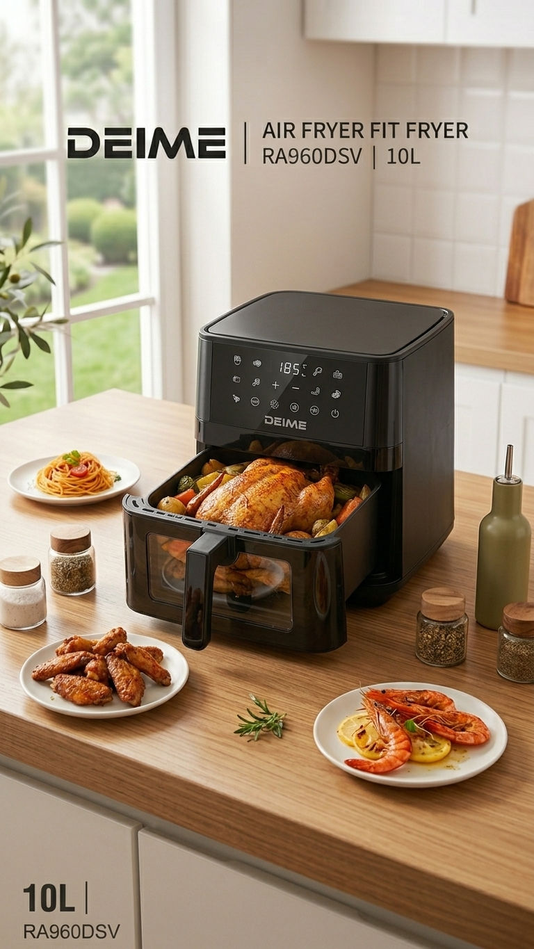 Freidora de Aire Sin Aceite Deime Fit Fryer 10L (Modelo RA960DSV)