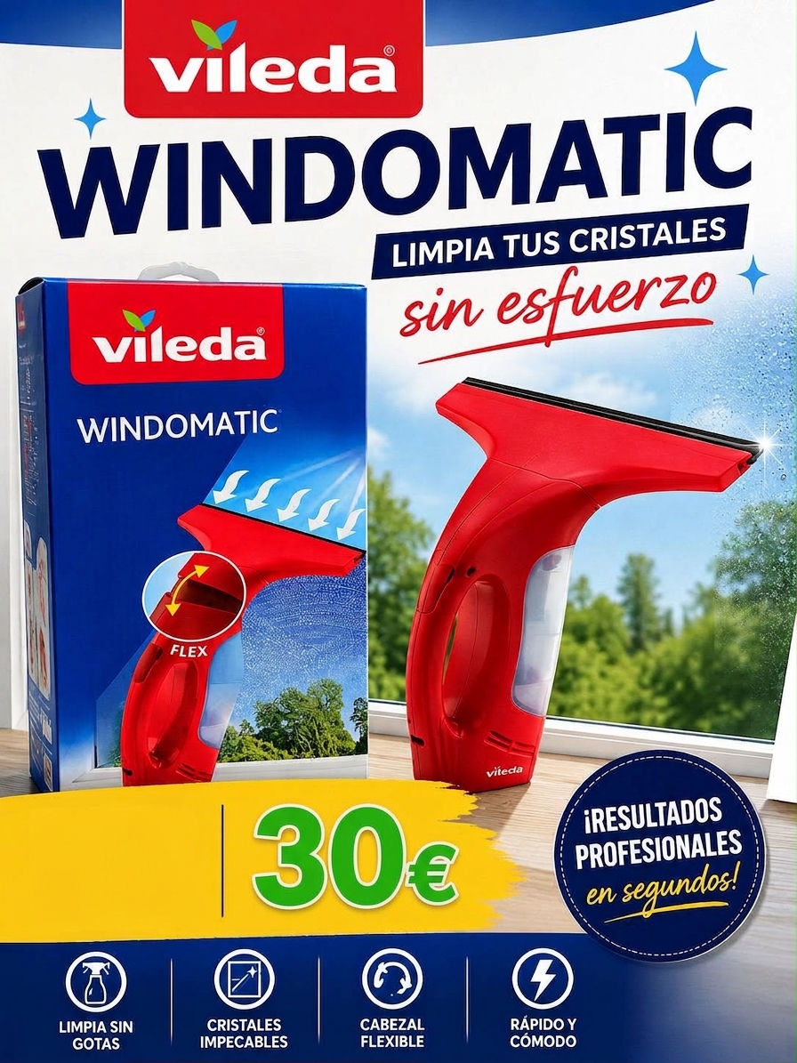 Aspirador de Cristales Recargable Vileda Windomatic