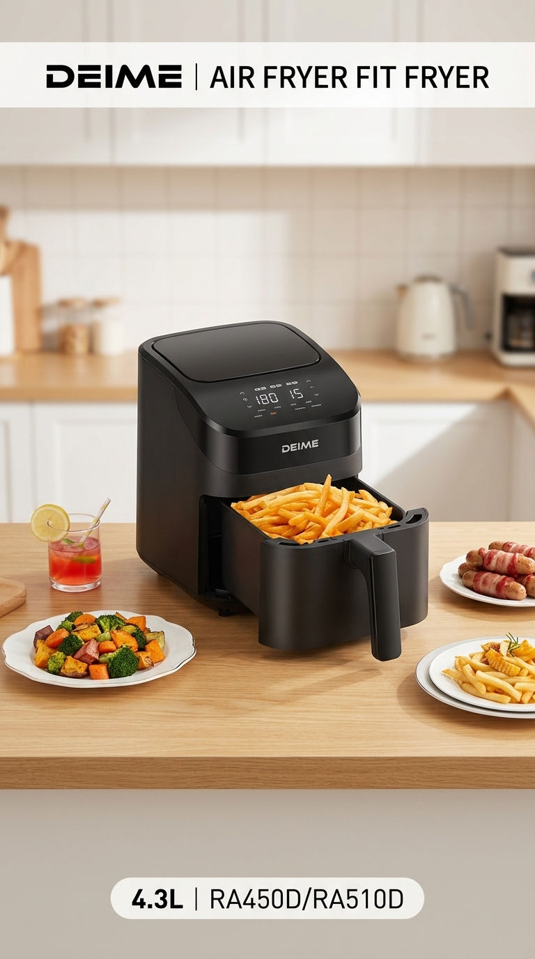 Freidora de Aire Sin Aceite Deime Fit Fryer 4.3L
