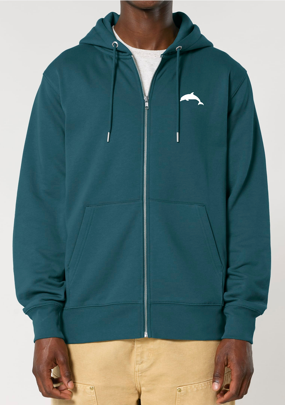 KRAFTART Krafttier Delfin Zip-Hoodie vorne Stargazer