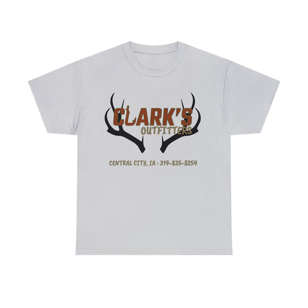 Thumbnail: Unisex Heavy Cotton Tee - Clark's OG logo plus website