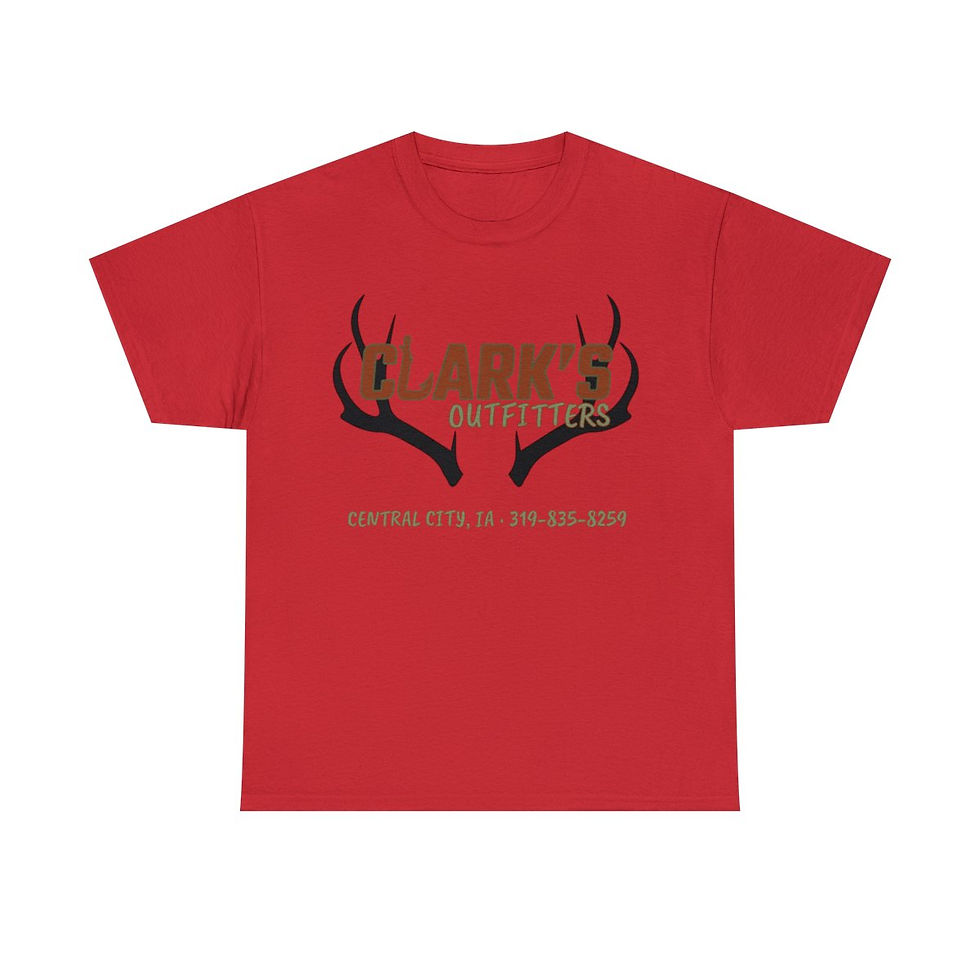 Thumbnail: Unisex Heavy Cotton Tee - Clark's OG logo plus website